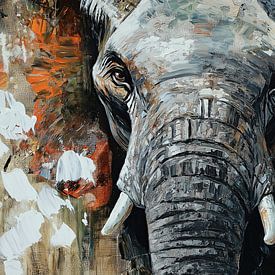 Abstract Elephant | Modern artwork full of power and symbolism by Mel Digital Art
