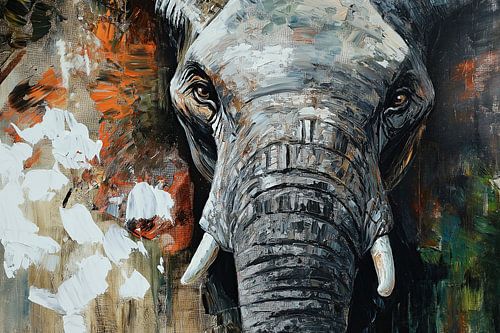 Abstracte Olifant | Modern kunstwerk vol kracht en symboliek