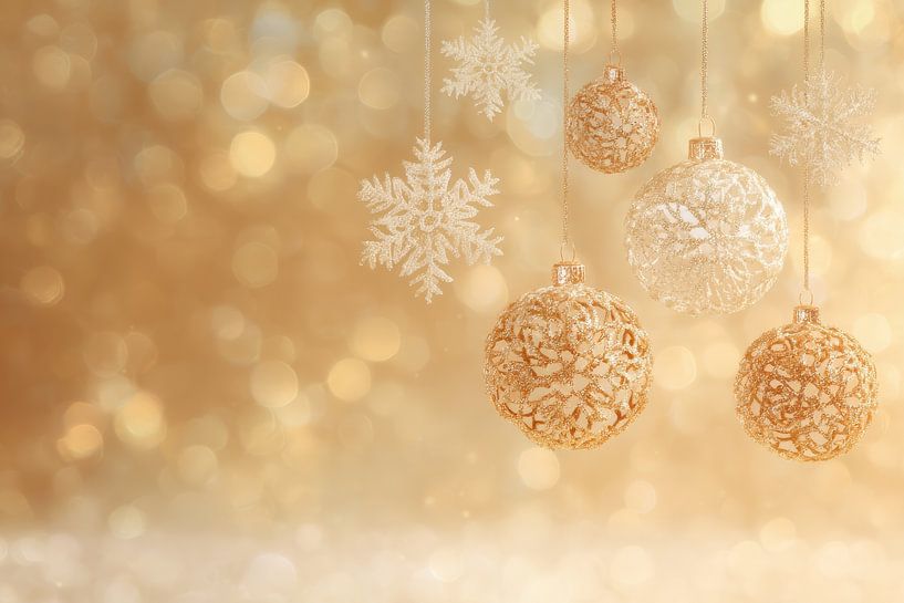 Weihnachtskugeln in Goldglanz Atmospheric Luxury von Eva Lee