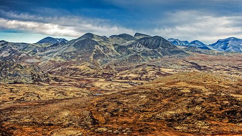 Autumn image of mountains. Norway. by Peter Jacek