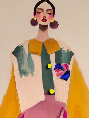 Kleurrijk, modern portret