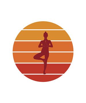 Yoga Silouette Femme sur fond ensoleillé II sur ArtDesign by KBK