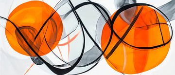 Abstract composition with oranges and black by Poster Art Shop
