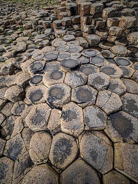 Colonnes de basalte hexagonales - Chaussée des Géants en Irlande du Nord sur Luc de Zeeuw