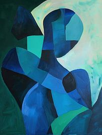 Blaue Gefühle und Formen von Blickfänger Gemälde