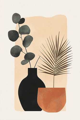 Eucalyptus in Zwart en Tarracotta no.7