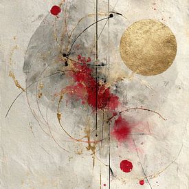 Peinture abstraite - Or Rouge Puissant Organique sur Joriali Art abstrait