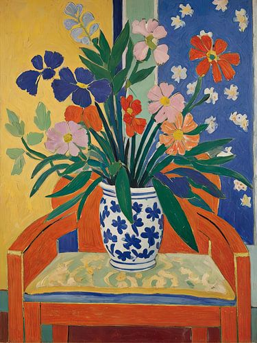 Fleurs dans un vase Style Henri Matisse