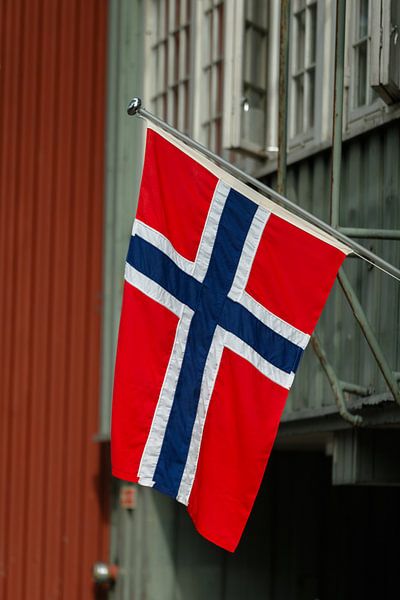 De vlag van Noorwegen van Menno Schaefer