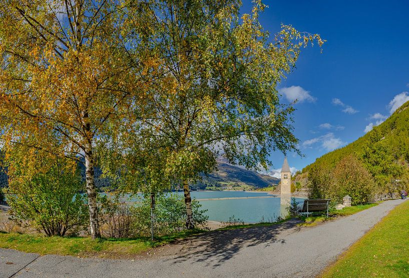 Campanile di Curon Venosta Vecchia, Reschen See, Graun im Vinschgau, Tyrol du Sud - Haut-Adige, Italie par Rene van der Meer