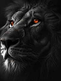 Gros plan sur un lion