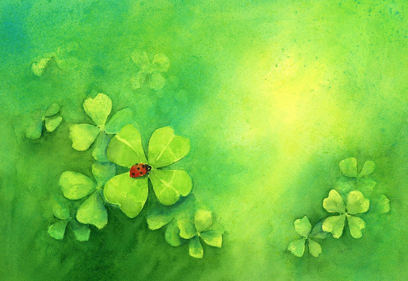 Ein Glückstag Aquarellgemälde von Karen Kaspar