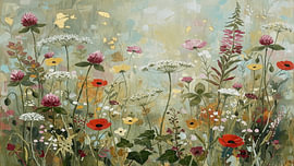 Stimmungsvolles botanisches Panorama mit Wildblumen