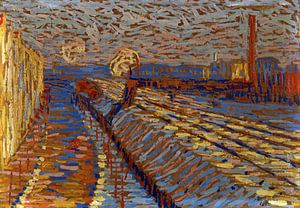 Bahndamm im Schnee, ARTHUR SEGAL, 1910