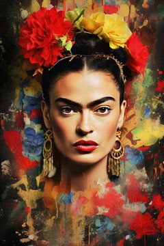 Frida Pop Art Porträt von ARTemberaubend