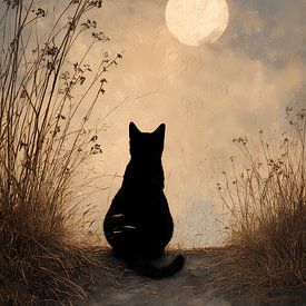Katze und Mond von IamHome Studio