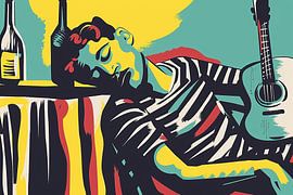 Musician in colourful abstract style by Imperial Art House