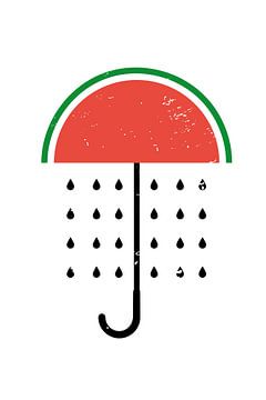 Grappig watermeloen paraplumotief van Felix Brönnimann
