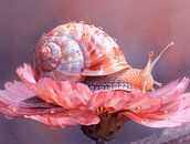 Schnecke auf Blume von Carla van Zomeren Miniaturansicht
