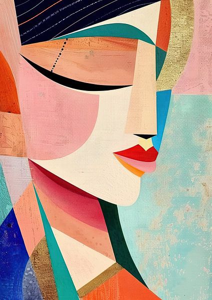 Female portrait | Geometric Muse by Wonderful Art