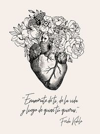Anatomical heart and clever quote from Frida