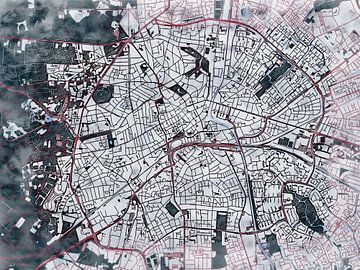 Kaart van Apeldoorn centrum in de stijl 'White Winter' van Maporia