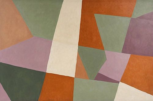 Abstract geometrisch schilderij in kleuren