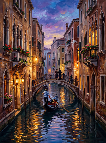 Twilight on a Venetian canal