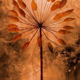Herbst: Abstrakte Pusteblume in warmen Goldtönen von Studio Pieternel