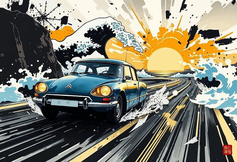 Citroën DS - Elegante geest in inkt van MIROKKU