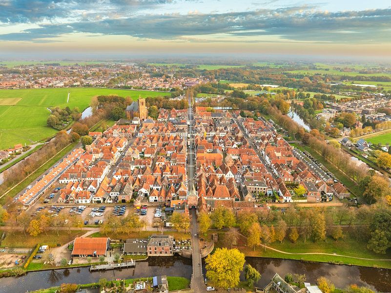 Elburg ancient walled city during autumn seen from above by Sjoerd van der Wal Photography