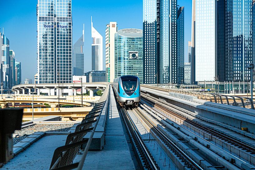 Dubai, train in the city by Inge van den Brande