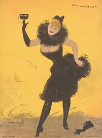 Woman in carnival costume holding mask, Jan van Beers