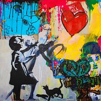 Trouble with Balloon Ultra HD Banksy Homage