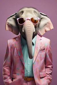 Elephant in men's suit by haroulita