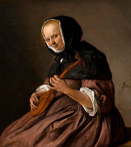 Cisterspelende vrouw, Jan Steen