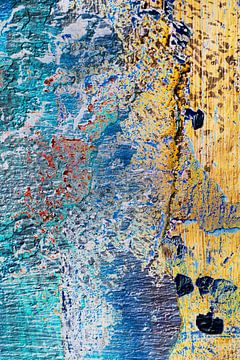 COLOURFUL OLD WALL, ABSTRACT by Petra Terpstra