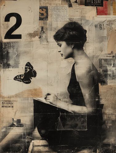 Collage mixte vintage