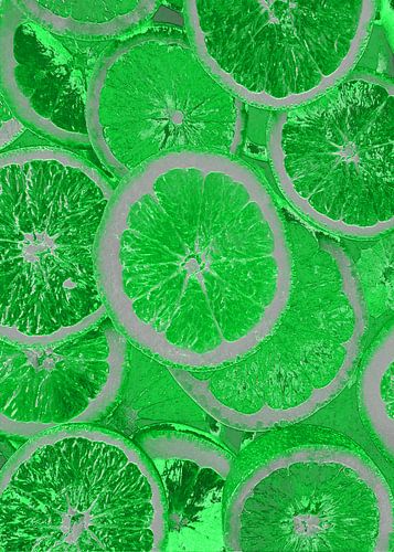 Metallic Limes - Neon Green Abstract Wall Art