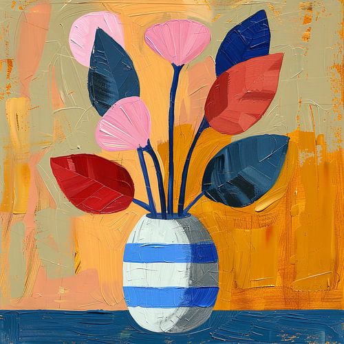 Vaas op Matisse geïnspireerd stilleven