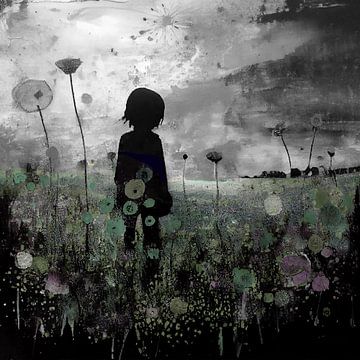Girl in flower field by Bianca ter Riet