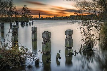 Zonsondergang De Poel  Amstelveen van Marco Rutten