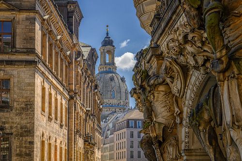 Doorkijkje Neustrasse richting Frauenkirche