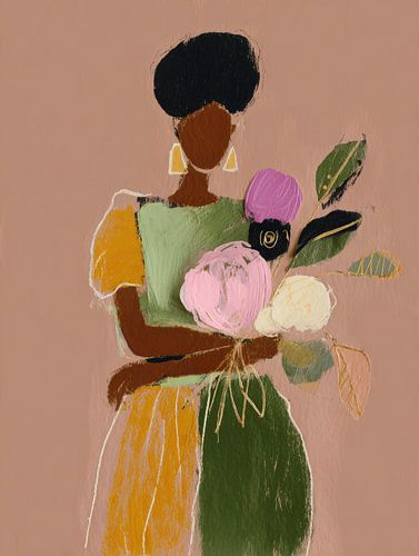 Portrait abstrait coloré