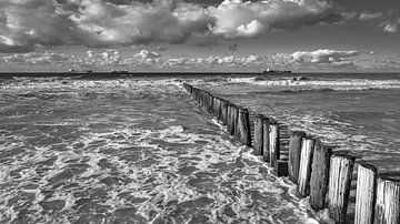 Zeeland coast with shipping by Eugene Winthagen