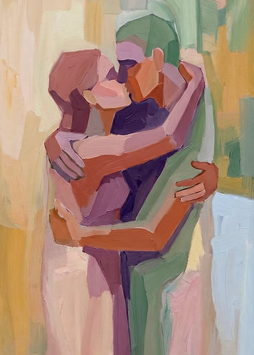 Intimité en couleurs – Couple expressif – Le baiser