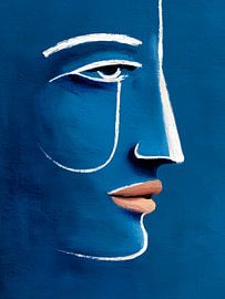 Cobalt Blue Profile with Peach Accent by Color Square
