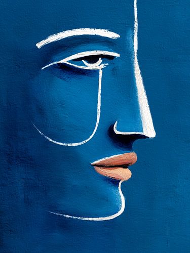 Cobalt Blue Profile with Peach Accent