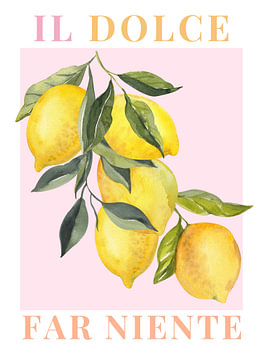 „Il Dolce Far Niente“, Zitronen-Poster, italienische Wanddekoration, Zitronen-Dekor von der Amalfiküste