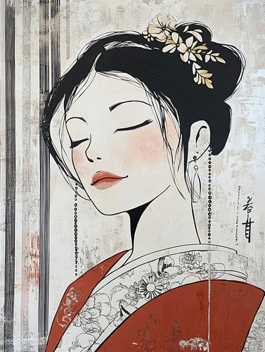 Quiet woman | Woman with kimono